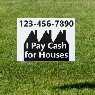 I Pay Cash for Houses - Pictures of Houses Sign