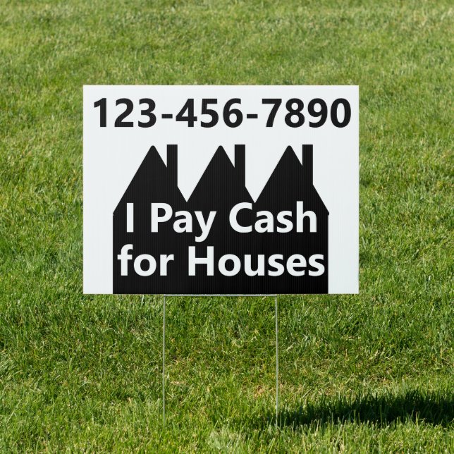I Pay Cash for Houses - Pictures of Houses Sign (Insitu)