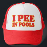 I pee in pools funny beach summer vacation  trucker hat<br><div class="desc">I pee in pools funny swimming beach summer vacation hat cap available on many customizable products</div>