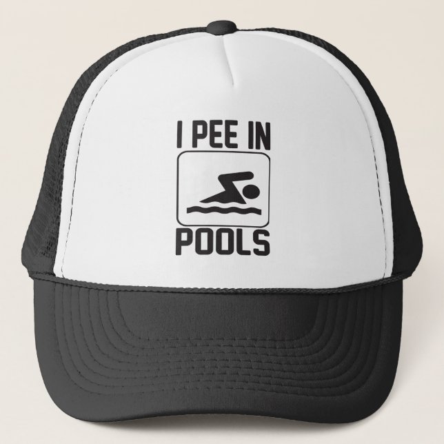 I pee in the pools trucker hat (Front)