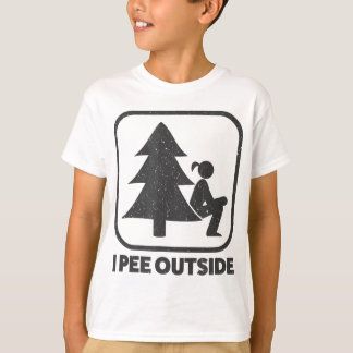 I Pee Outside Girl Sign Funny Camping Hiking Outdo T-Shirt
