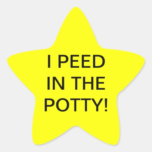 I PEED IN THE POTTY _ star stickers