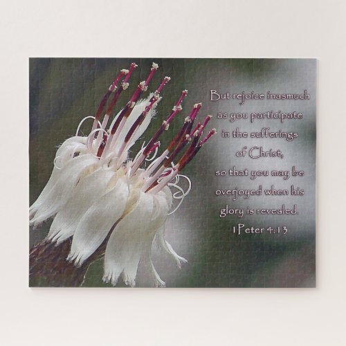 I Peter 413 Inspirational Floral Jigsaw Puzzle