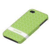 i Phone 4 Custom Name Lime White Circles Pattern iPhone Case (Bottom)
