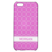 i Phone 5 Custom Name Pink White Circles Pattern iPhone Case (Back)