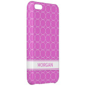 i Phone 5 Custom Name Pink White Circles Pattern iPhone Case (Back Right)