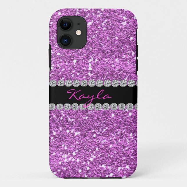 I PHONE CASE LAVENDER CRYSTAL BLING (Back)