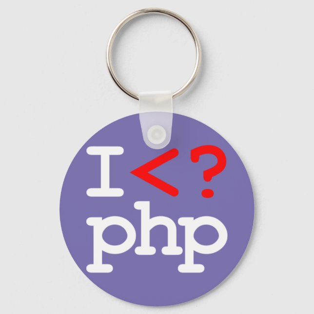 "I <? php" - I Love PHP Keychain (Front)
