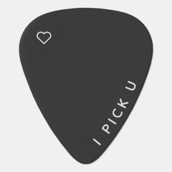 I Pick U Simple Modern Heart Custom Guitar Pick by ops2014 at Zazzle