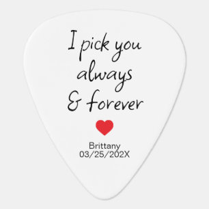 I Pick You Boyfriend Photo Valentine Guitar Pick