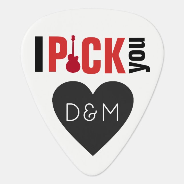 I PICK YOU, wedding couple initials on heart (Front)