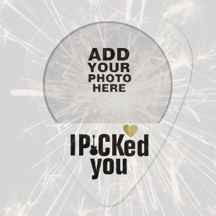 I picked you, love wedding couple photo guitar pick