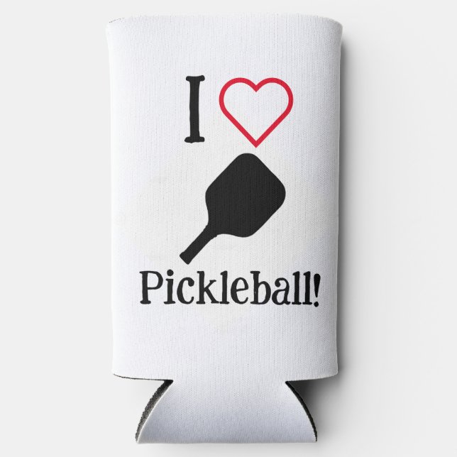 I ❤️ Pickleball! Seltzer Can Cooler (Front)