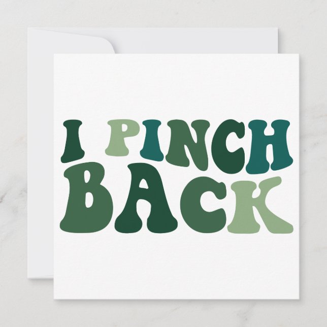 I Pinch Back Retro St. Patrick’s Day PNG/SVG Holiday Card (Front)