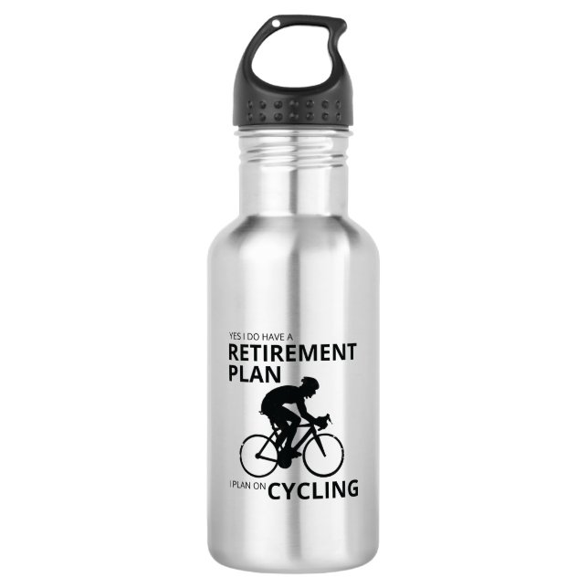 I plan on cycling when i retire stainless steel water bottle (Front)