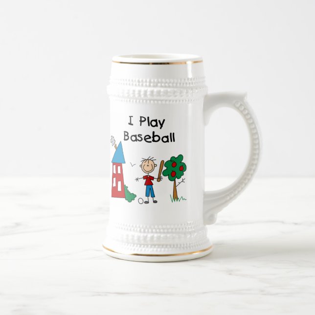 I Play Baseball Beer Stein (Right)