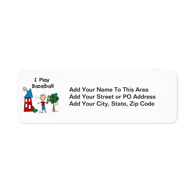 I Play Baseball Label (Front)