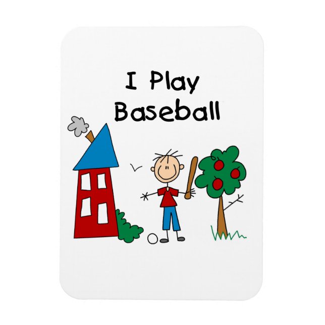 I Play Baseball Magnet (Vertical)