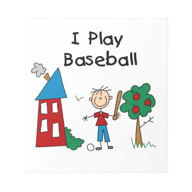 I Play Baseball Notepad (Front)