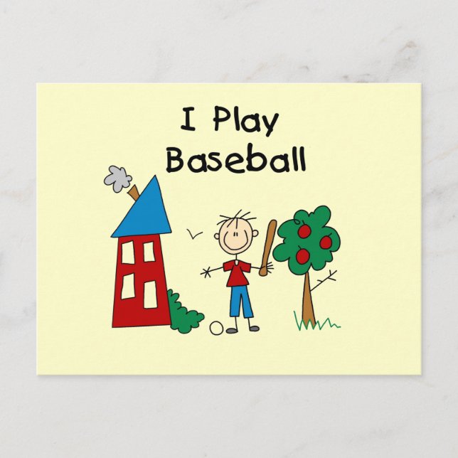 I Play Baseball Postcard (Front)