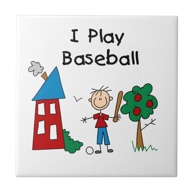 I Play Baseball Tile (Front)