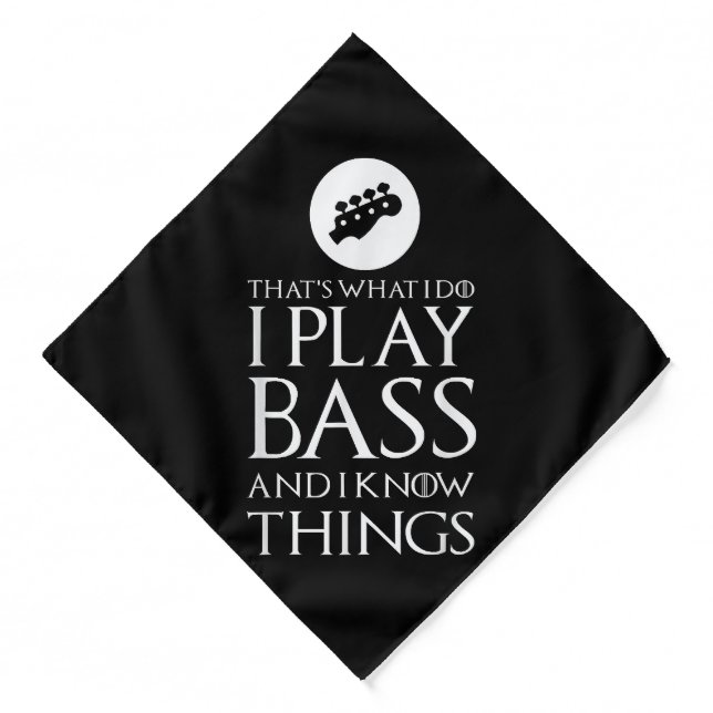I Play Bass Funny Bass Guitar Bandana (Front)