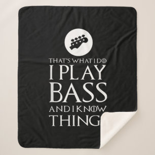 I Play Bass Funny Bass Guitar Sherpa Blanket