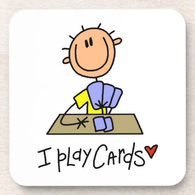 I Play Cards Drink Coaster (Front)