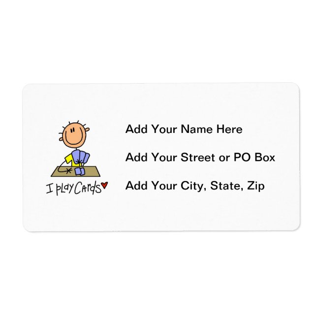 I Play Cards Label (Front)