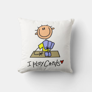 I Play Cards Throw Pillow
