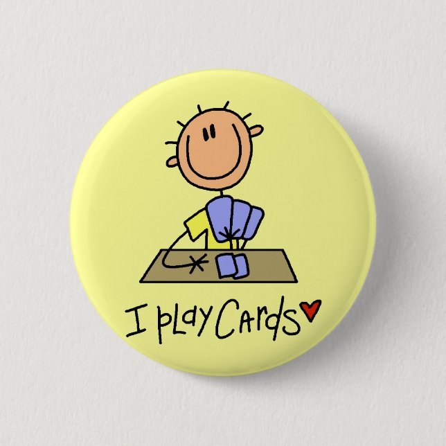 I Play Cards Tshirts and Gifts Button (Front)