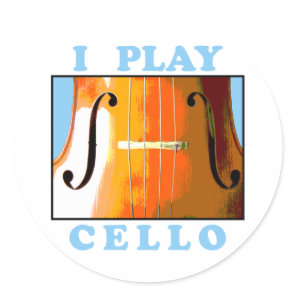 I Play Cello Classic Round Sticker