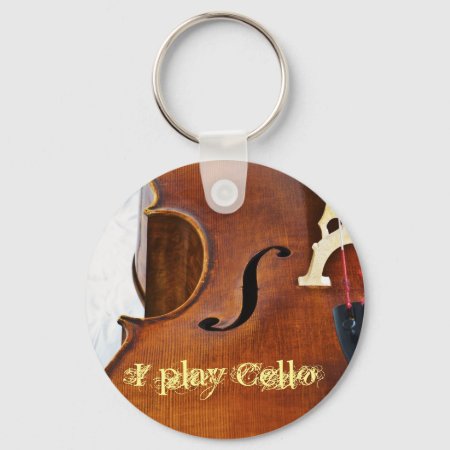I Play Cello Keychain