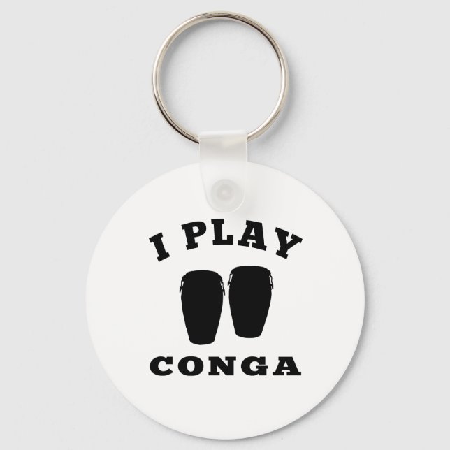 I Play Conga Keychain (Front)
