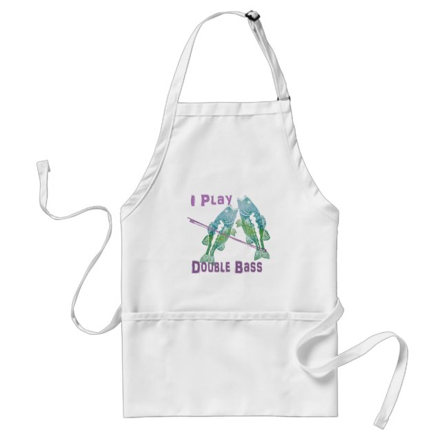 I Play Double Bass Fish Adult Apron (Front)