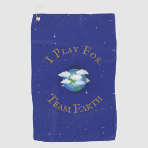 "I Play For Team Earth" Custom Global Activism Golf Towel