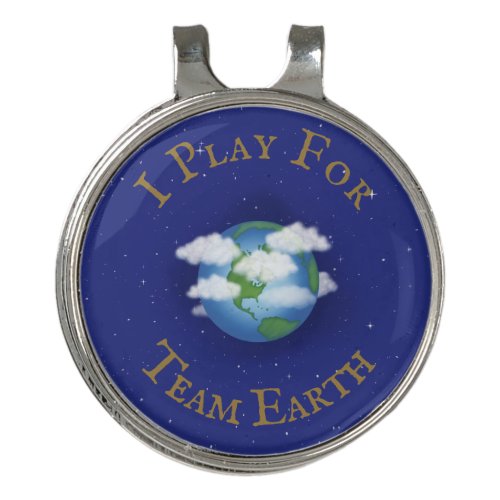 I Play For Team Earth Custom Global Activism Pin Golf Hat Clip