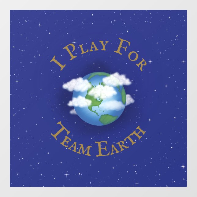 "I Play For Team Earth" Message of Unity Floor Decals (Front)