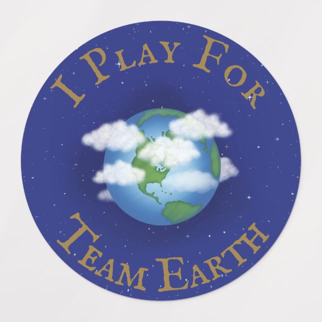 "I Play For Team Earth" Message of Unity Labels (Design 1)