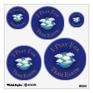 "I Play For Team Earth" Message of Unity Wall Decal