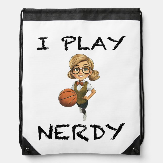 I Play Nerdy Drawstring Bag (Front)