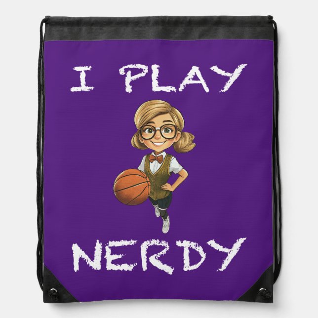 I Play Nerdy Drawstring Bag (Front)