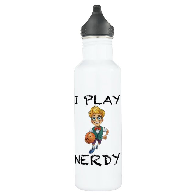 I Play Nerdy Stainless Steel Water Bottle (Right)