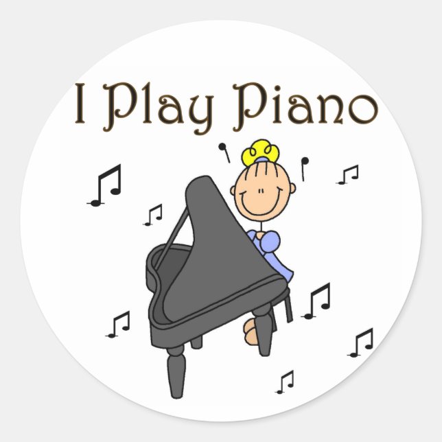 I Play Piano Stickers Sticker (Front)