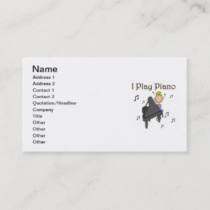 I Play Piano T-shirts and Gifts Business Card