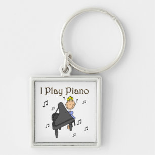I Play Piano T-shirts and Gifts Keychain