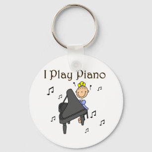 I Play Piano T-shirts and Gifts Keychain