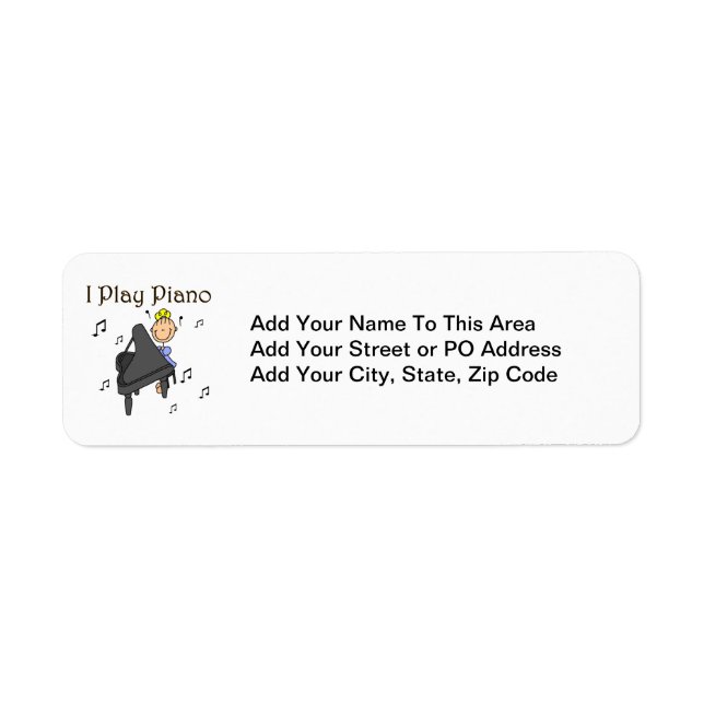 I Play Piano T-shirts and Gifts Label (Front)