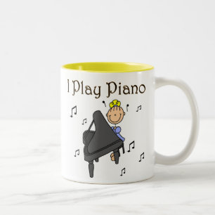 I Play Piano T-shirts and Gifts Two-Tone Coffee Mug
