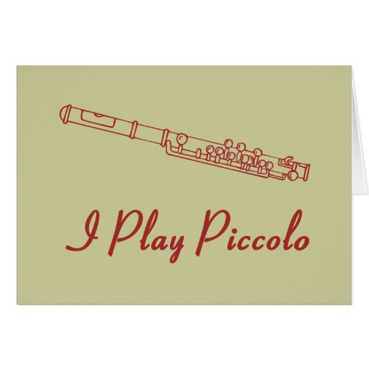 I Play Piccolo Cards (Front Horizontal)